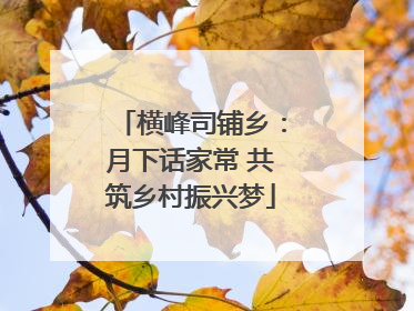 横峰司铺乡：月下话家常 共筑乡村振兴梦