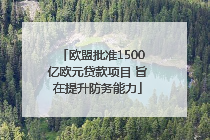 欧盟批准1500亿欧元贷款项目 旨在提升防务能力