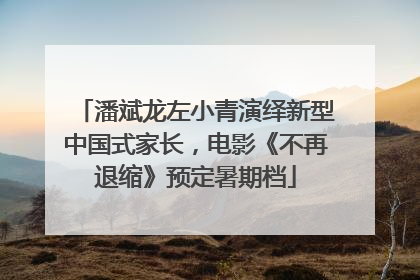 潘斌龙左小青演绎新型中国式家长，电影《不再退缩》预定暑期档
