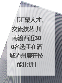 汇聚人才、交流技艺 川南渝西近300名选手在酒城泸州展开技能比拼