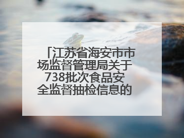 江苏省海安市市场监督管理局关于738批次食品安全监督抽检信息的通告（2025年第4期）