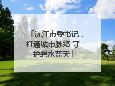 沅江市委书记：打通城市脉络 守护碧水蓝天