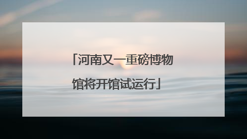 河南又一重磅博物馆将开馆试运行