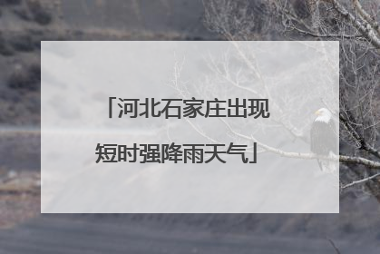 河北石家庄出现短时强降雨天气