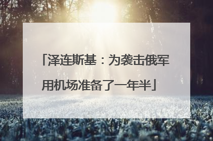 泽连斯基：为袭击俄军用机场准备了一年半