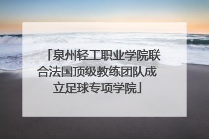 泉州轻工职业学院联合法国顶级教练团队成立足球专项学院