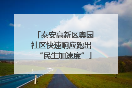 泰安高新区奥园社区快速响应跑出“民生加速度”