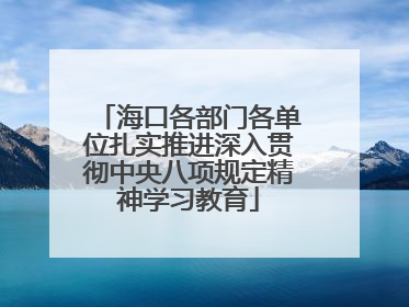 海口各部门各单位扎实推进深入贯彻中央八项规定精神学习教育