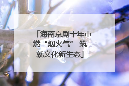 海南京剧十年重燃“烟火气” 筑就文化新生态