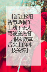 浙江松阳智慧助餐车上线！无人驾驶送热餐，银发族享舌尖上的科技关怀