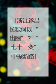 浙江遂昌长粽何以“出圈”？“七十二变”中探新路