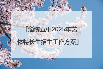 淄博五中2025年艺体特长生招生工作方案