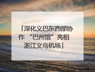 深化义巴东西部协作 “巴州馆”亮相浙江义乌机场