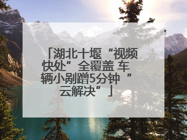 湖北十堰“视频快处”全覆盖 车辆小剐蹭5分钟“云解决”
