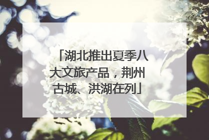 湖北推出夏季八大文旅产品，荆州古城、洪湖在列