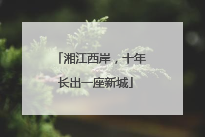 湘江西岸，十年长出一座新城