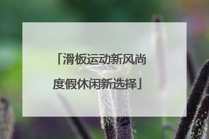 滑板运动新风尚 度假休闲新选择