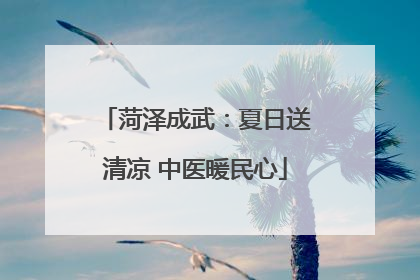 菏泽成武：夏日送清凉 中医暖民心