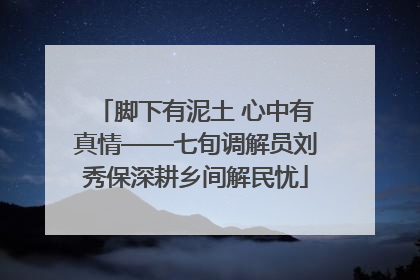 脚下有泥土 心中有真情——七旬调解员刘秀保深耕乡间解民忧