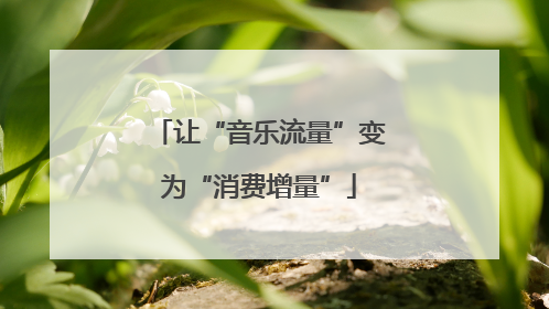 让“音乐流量”变为“消费增量”