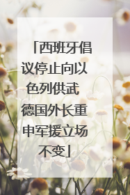 西班牙倡议停止向以色列供武 德国外长重申军援立场不变