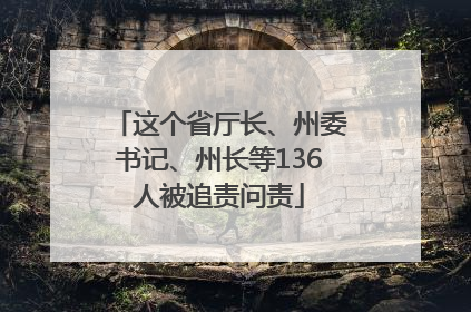 这个省厅长、州委书记、州长等136人被追责问责