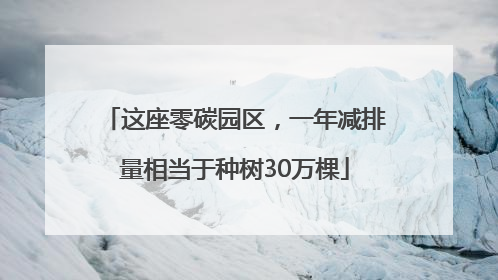 这座零碳园区，一年减排量相当于种树30万棵