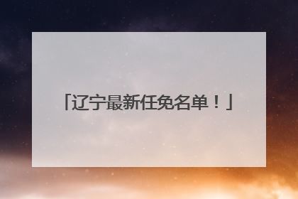 辽宁最新任免名单！