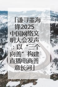 谦寻董海锋2025中国网络文明大会发声：以“三个向善”构建直播电商善意长河