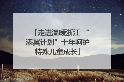 走进温暖浙江 “添翼计划”十年呵护特殊儿童成长