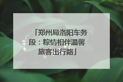 郑州局洛阳车务段：粽情相伴温馨旅客出行路