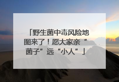 野生菌中毒风险地图来了！愿大家亲“菌子”远“小人”