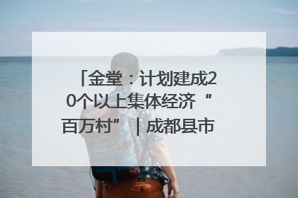 金堂：计划建成20个以上集体经济“百万村”｜成都县市新城高质量发展