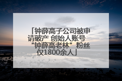 钟薛高子公司被申请破产 创始人账号“钟薛高老林”粉丝仅1800余人