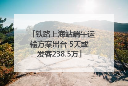 铁路上海站端午运输方案出台 5天或发客238.5万