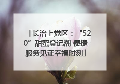长治上党区：“520”甜蜜登记潮 便捷服务见证幸福时刻