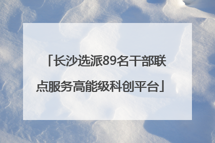 长沙选派89名干部联点服务高能级科创平台