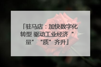 驻马店：加快数字化转型 驱动工业经济“量”“质”齐升