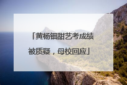 黄杨钿甜艺考成绩被质疑，母校回应