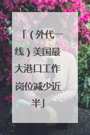 （外代一线）美国最大港口工作岗位减少近半