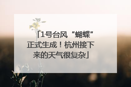1号台风“蝴蝶”正式生成！杭州接下来的天气很复杂