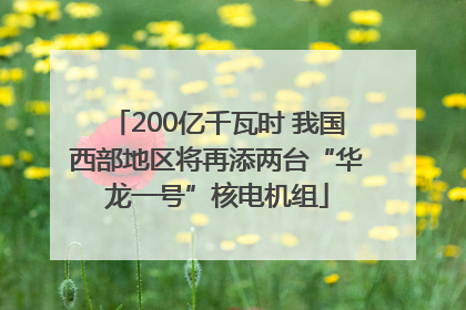 200亿千瓦时 我国西部地区将再添两台“华龙一号”核电机组