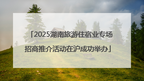 2025湖南旅游住宿业专场招商推介活动在沪成功举办