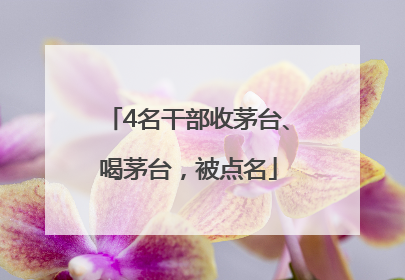4名干部收茅台、喝茅台，被点名