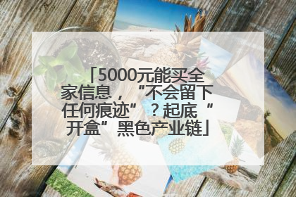 5000元能买全家信息，“不会留下任何痕迹”？起底“开盒”黑色产业链